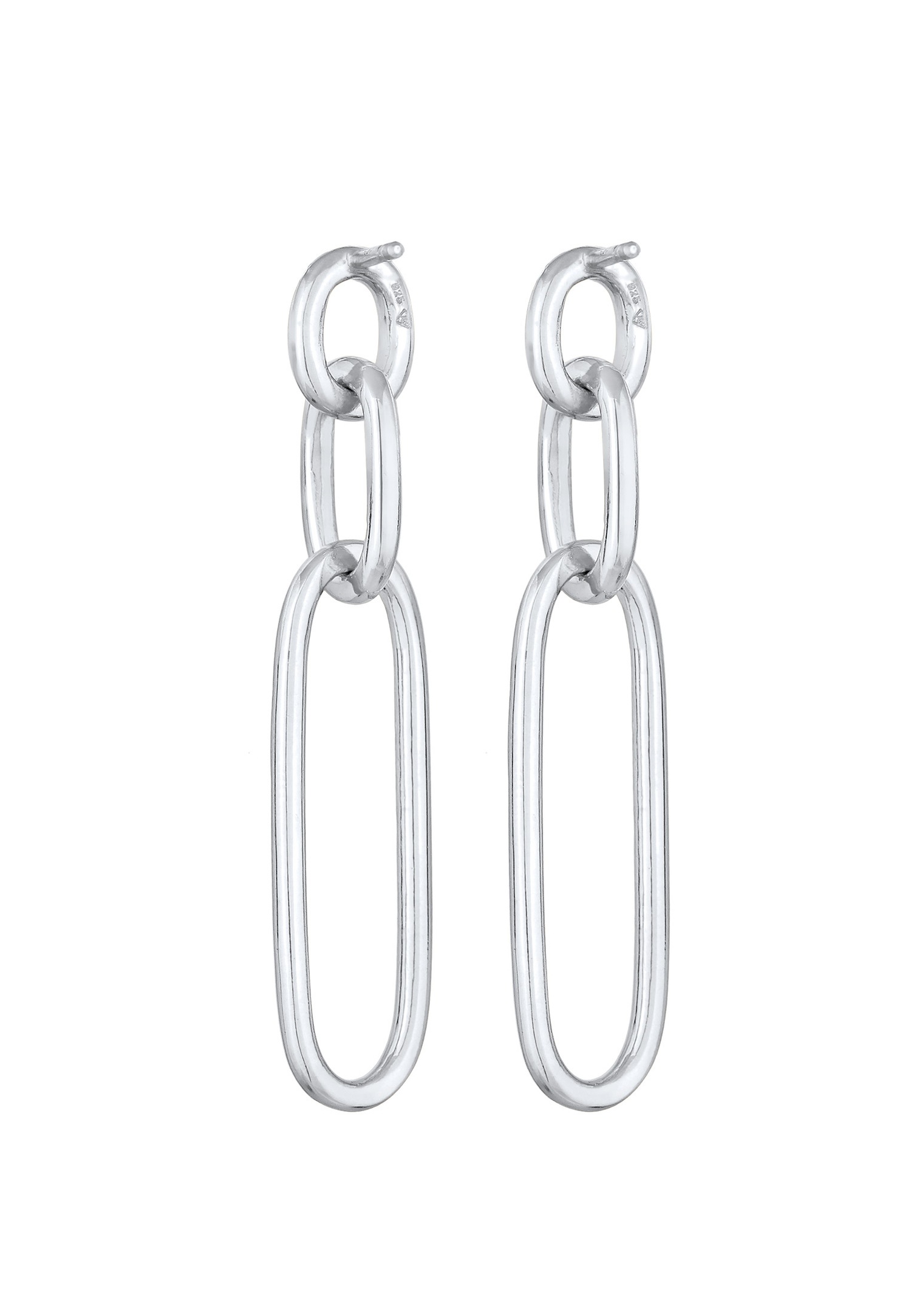 Elli Femmes Pendentif d'oreilles Maillons Aspect des Chaîne Basique en Argent Sterling 925