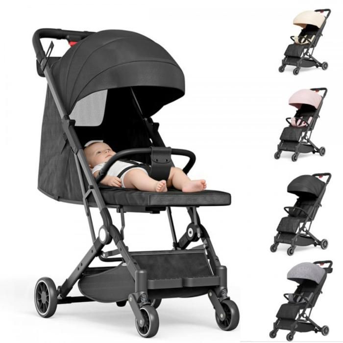 MIPAN.Poussette Canne Compacte 0-15kg - Poussette Multiple - Poussette Simple Noir - Pliable /23×50×53cm - Avce 4 Roues