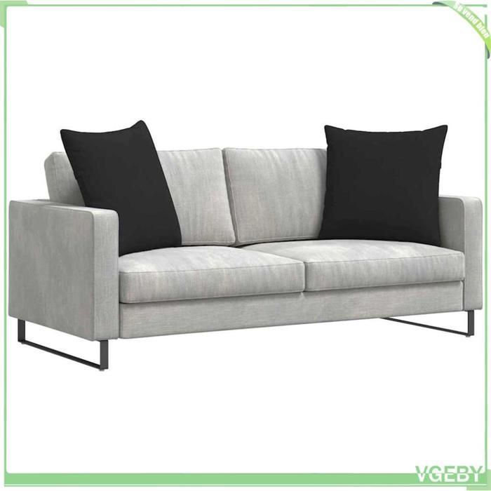 Coussins de canapé - ABI - 2 pcs - Noir - 60 x 60 cm - Housses amovibles