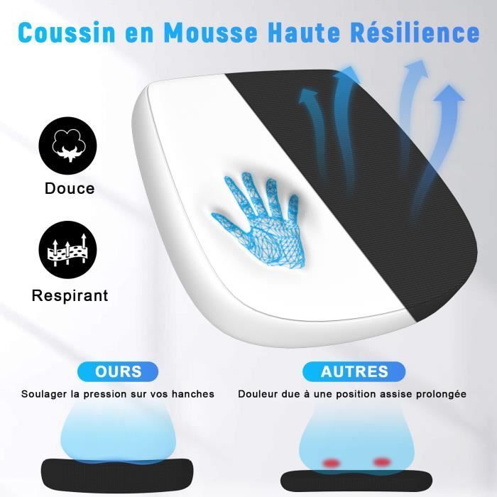 Chaise de Bureau Ergonomique Siège - Fauteuil avec 2D Accoudoirs, Hauteur Appui-tête Soutien Lombaire Dossier Règalable