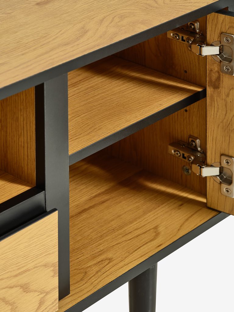 ODENSE TV staliukas ODENSE 2 durys/1 stalčius ąžuolas/juoda