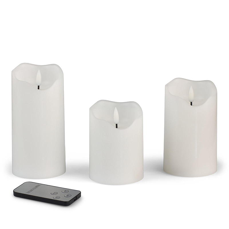 Lámpara cúbica Vie Selected de 3 LED con control remoto, color blanco cera.