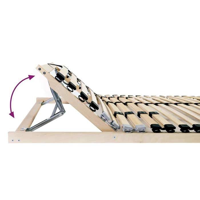 Base de cama moderna de láminas para adultos - Contemporánea - Negro y gris 120 x 190 cm Madera@FR(7337008)