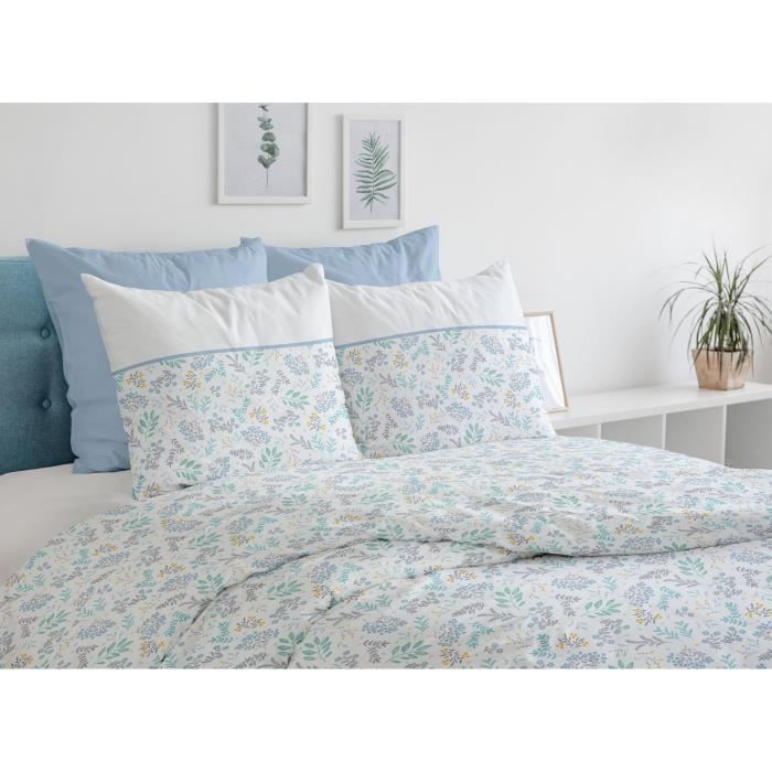 Set copripiumino Adonis - HOME LINGE PASSION - 3 pezzi - 220 x 240 cm - 100% cotone, 57 fili - Blu