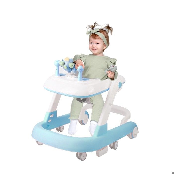 XUANYU -Trotteur Bébé Pliable Évolutif 4 en 1 -  Avce Musique - Scénarios applicables (maison/extérieur/cadeau) - Bleu