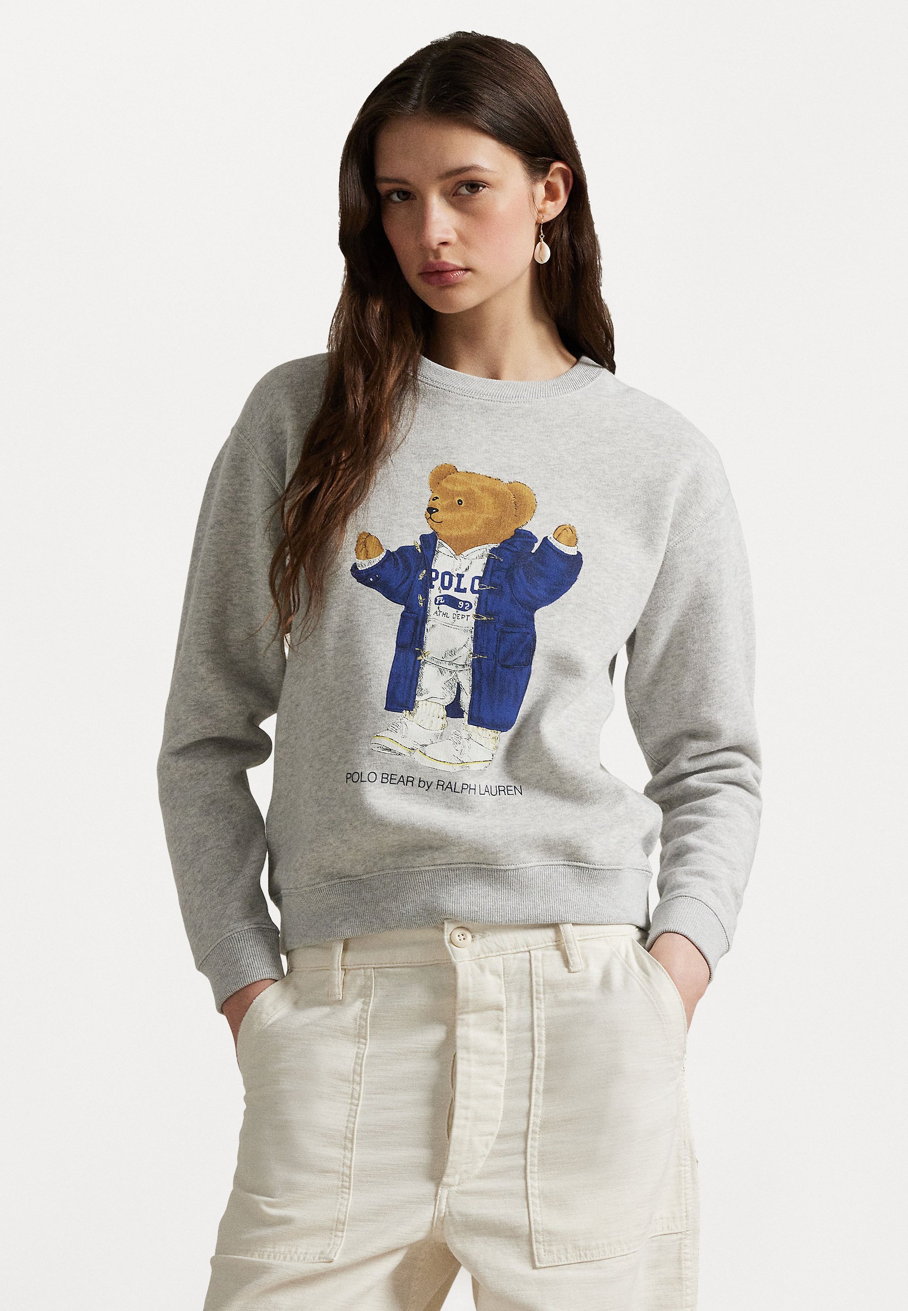 Polo Ralph Lauren POLO BEAR FLEECE CREWNECK - Sweatshirt - licht rookgrijs gemêleerd
