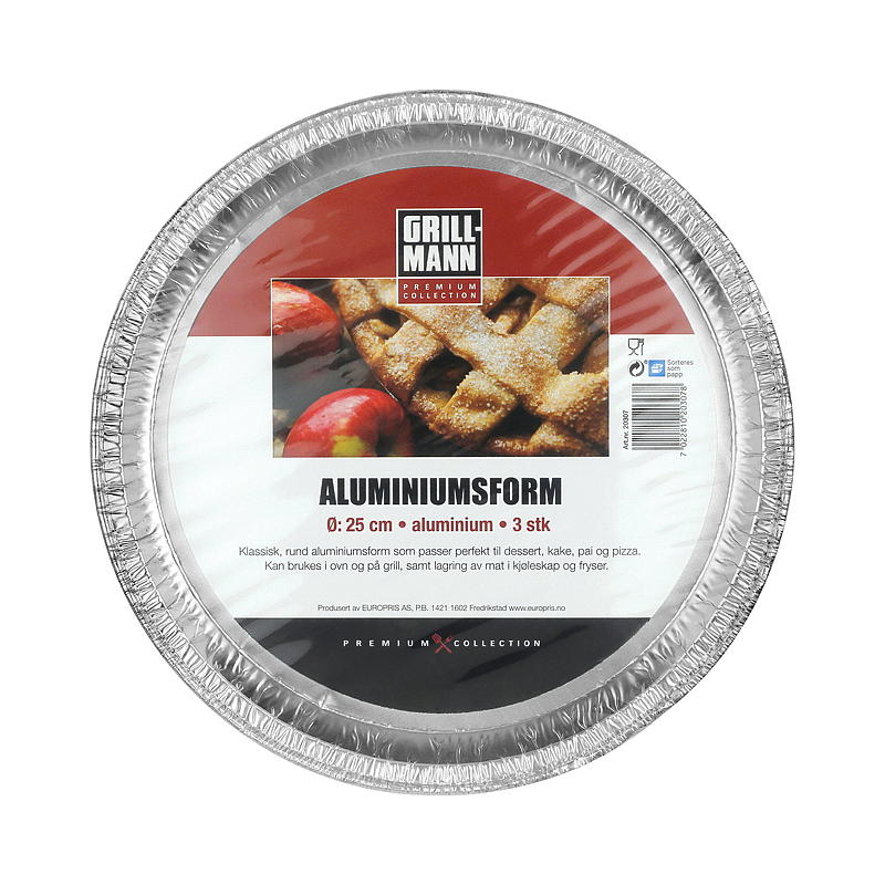 Grillman kakeform 3-pakning ø 25 cm
