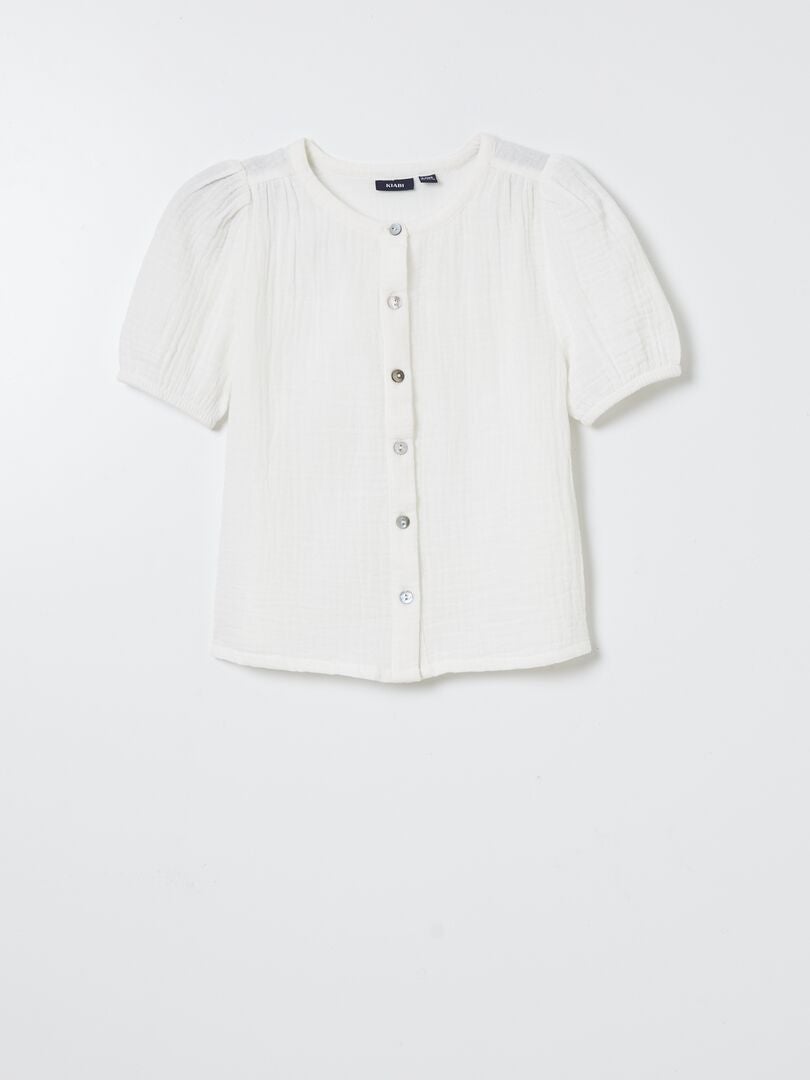 Blouse van katoenen gaas - WIT