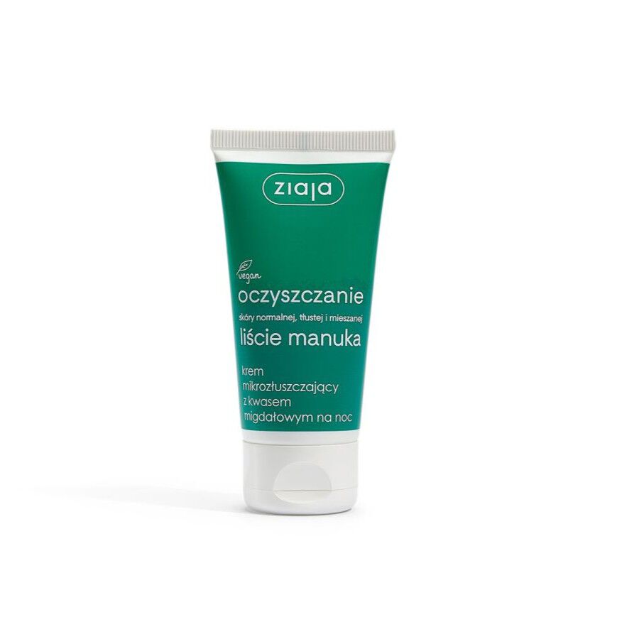 Crema viso notte microesfoliante Ziaja con acido mandelico 50 ml e foglie di Manuka