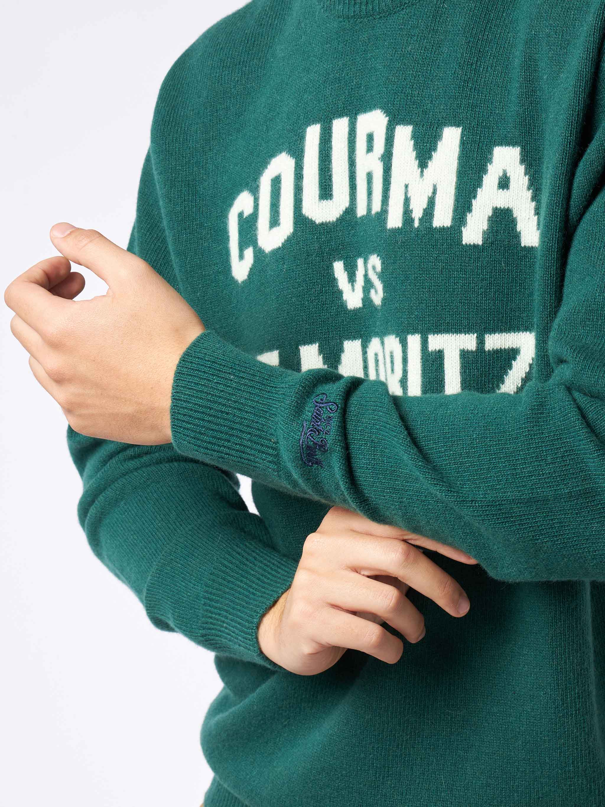 Courma vs. St. Moritz Jacquard-Print Rundhals-Herrenpullover