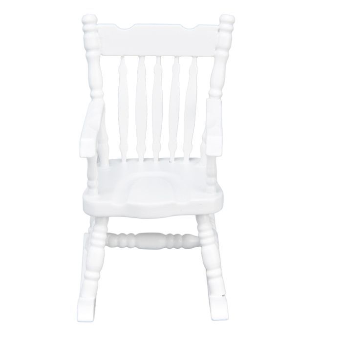 Chaise de maison de poupée - GIGICIAL - 1:12 - Bois - Blanc - Chaise à bascule miniature