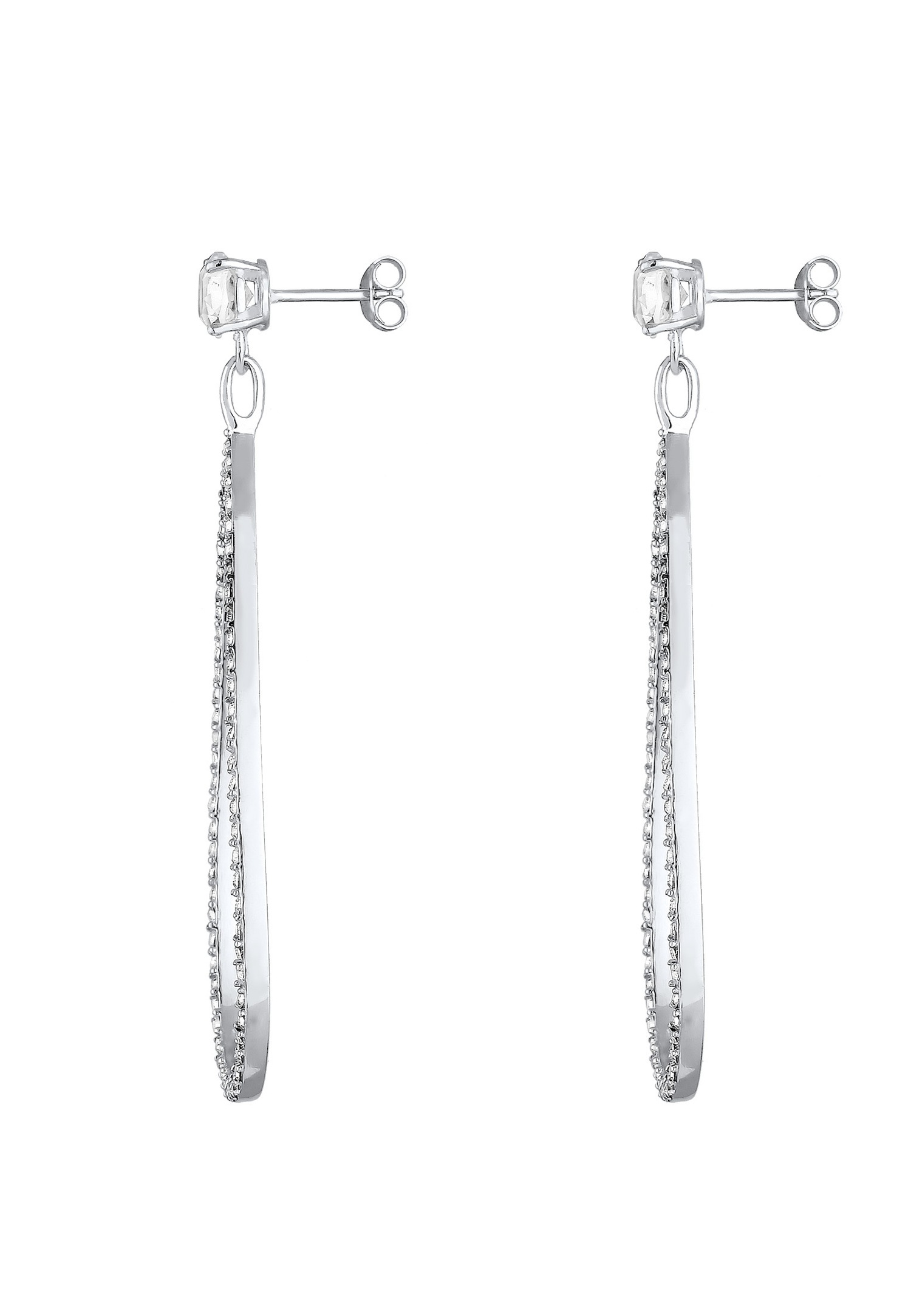 Elli PREMIUM Femmes Pendentif d'oreilles Goutte étincelant avec cristaux en argent sterling 925