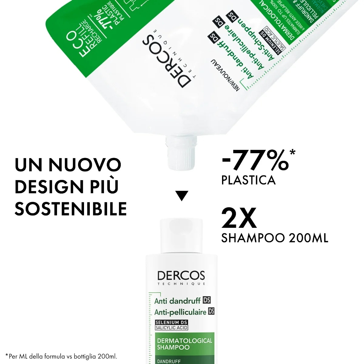 VICHY Vichy Dercos Shampooing antipelliculaire pour peaux grasses 200 ml