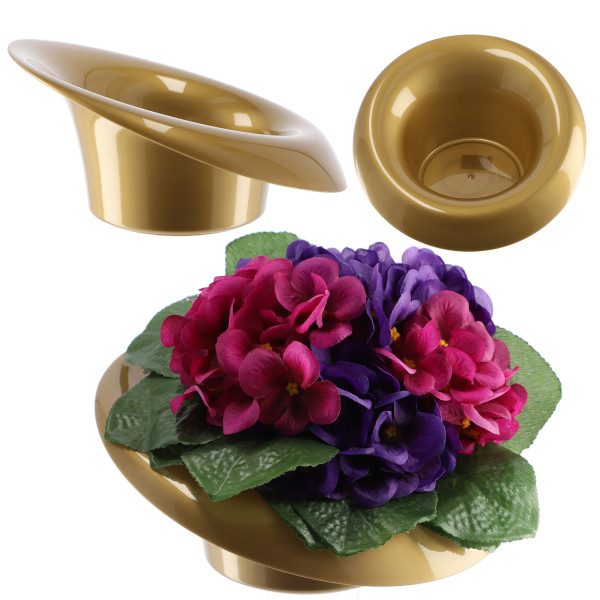 Doniczka Osłonka Ikebana Kompozycja Złota 9 cm