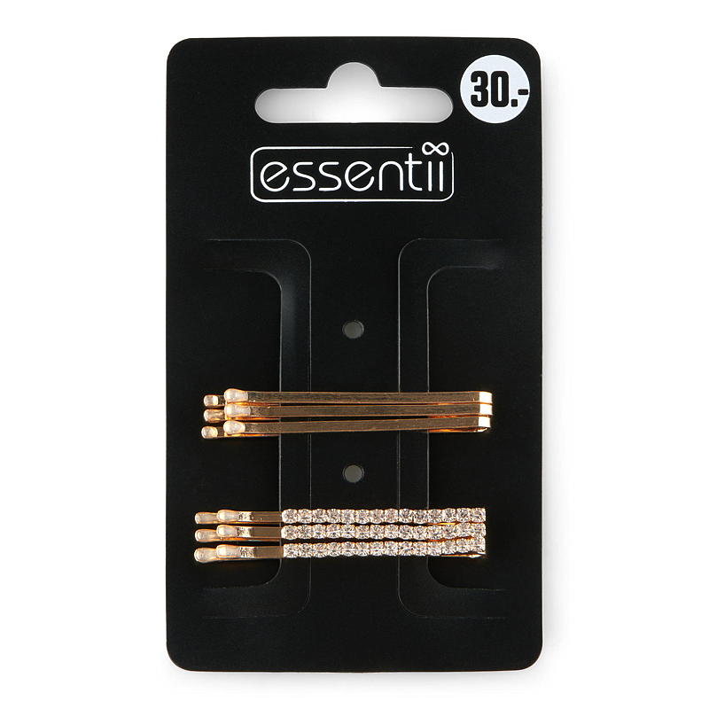 Pinza para el cabello Essentii con y sin pedrería