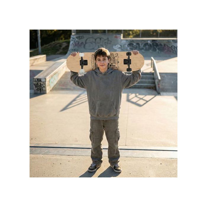 DISNEY Mickey Mouse STEAMBOAT Wooden Skateboard 79 cm, board for teenagers, large, lightweight and stable up to 100 kg