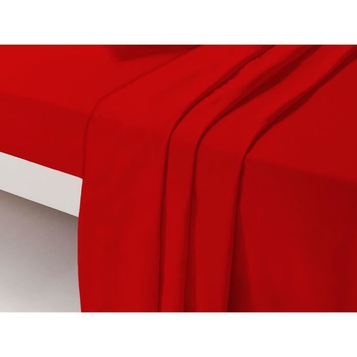 Flat Sheet - DP135 - Red - 240 cm x 300 cm - 100% Cotton - Machine washable at 60°