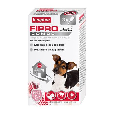 beaphar FIPROtec® COMBO Loppe- og flåtmiddel spot-on til hunde - S (2-10 kg)