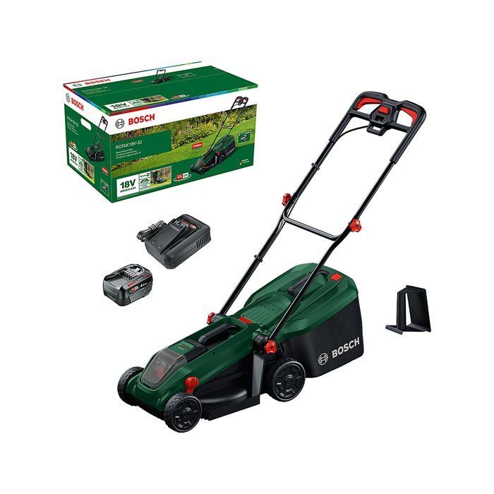Akku-Rasenmäher + 4-Ah-Akku + Ladegerät – Bosch – ROTAK18V-32 – 06008B9P00 – 18 V – 32 cm Schnittbreite