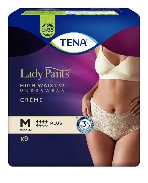 Tena Lady Pants Plus,Majtki chłonne dla kobiet, Kolor Creme, Medium