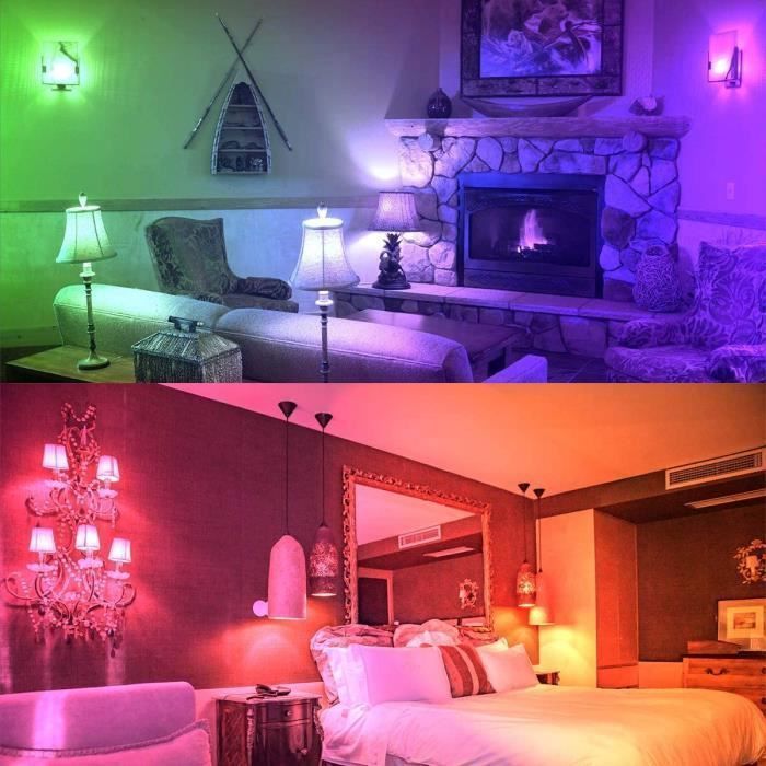 E27 12 Couleurs LED RGBW Ampoule Changement de Couleur Télécommande , Timing et Dimmable RGB+Blanc 10W (Lot de 4)