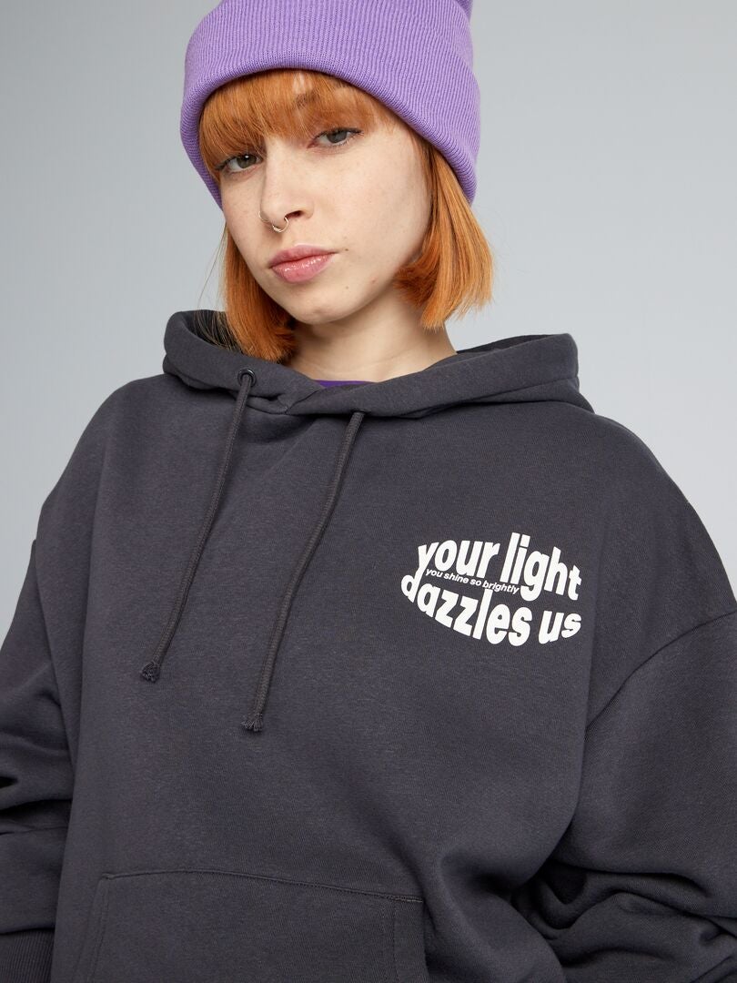 Moletom oversized estampado - PRETO