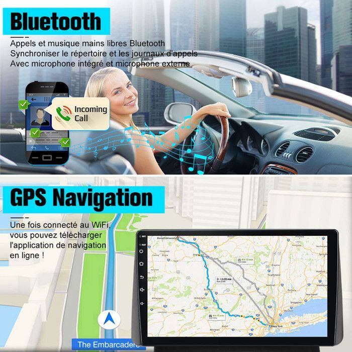 Autorradio AWESAFE Android 13 de 2 GB + 32 GB para Peugeot 407 (2004-2008) con pantalla táctil de 9