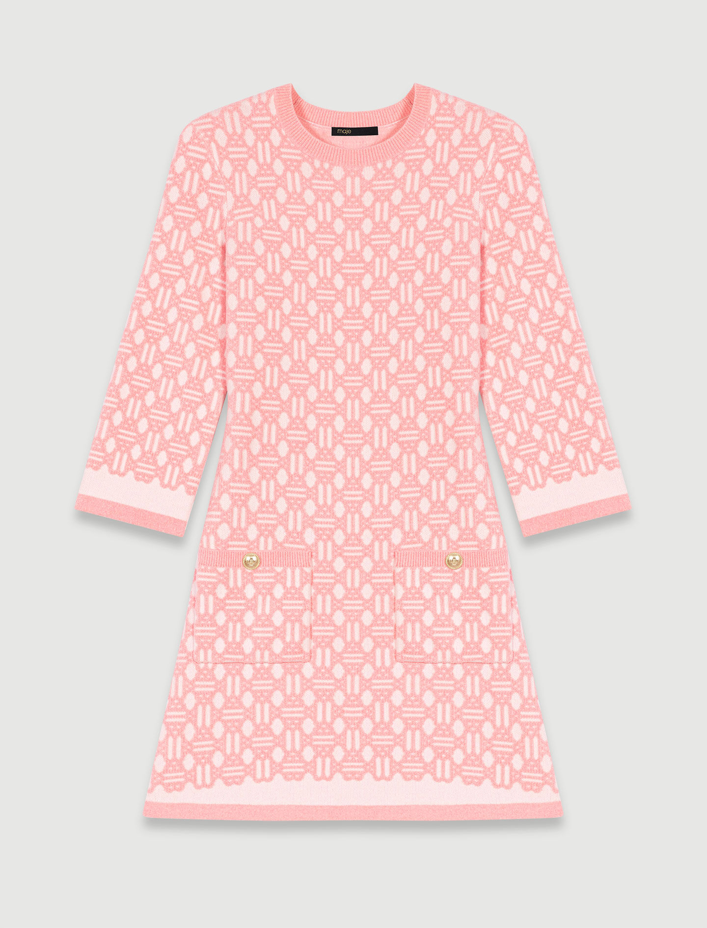 Roze jacquardjurk