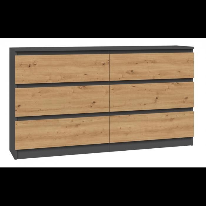 Commode - CDF - Aster - 6 tiroirs - 138x40x75cm - Style scandinave moderne