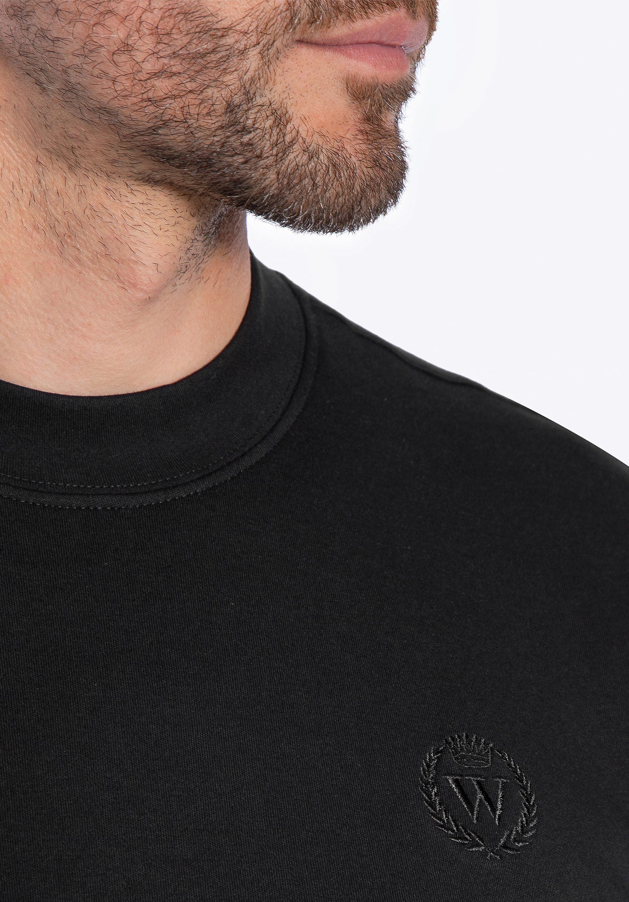 T-shirt męski z bawełny czarny