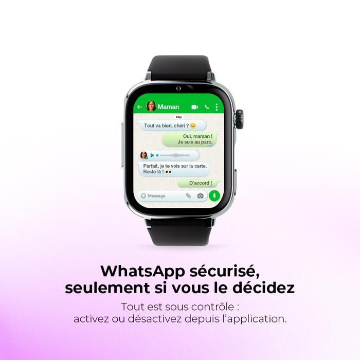 SaveFamily SaveWatch Plus 2 | Children's Watch with GPS, Calls, WhatsApp, App Store - Silver and Silicone Strap Maui