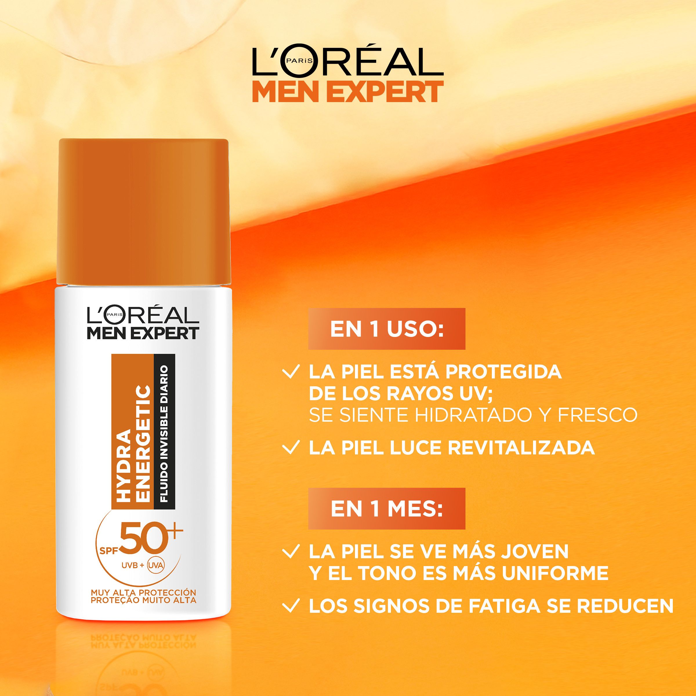 Men Expert Hydra Energetic дневни невидљиви флуид SPF 50 Хидратантне креме за мушкарце