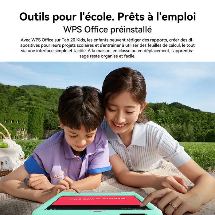 Tablette Tactile Enfants-BLACKVIEW Tab 20 Kids- Android 15-10 Pouces-12Go RAM-64Go ROM,6600 mAh,Contrôle Parental, Face ID- Violet