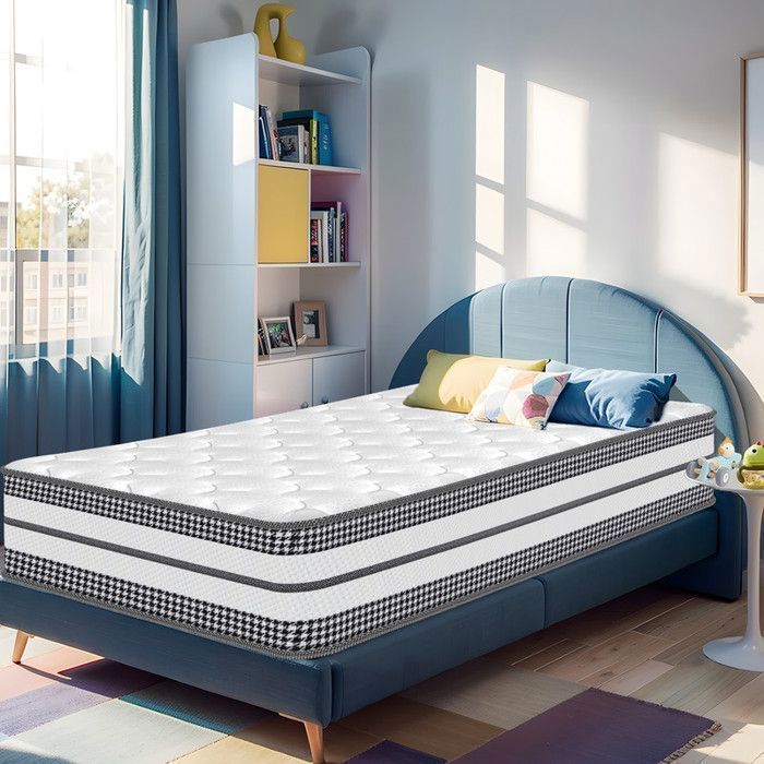 Colchón híbrido antialérgico de 90x200 - Espuma viscoelástica y muelles | 26 cm de grosor | Firmeza media ideal | Transpirabilidad óptima |
