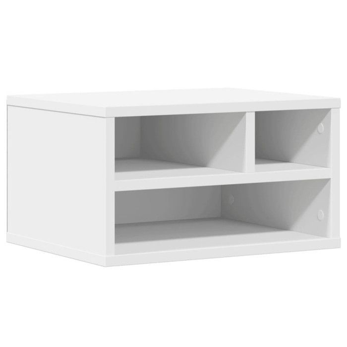 Soporte blanco para impresora de madera de ingeniería, 40x32x22,5 cm.
