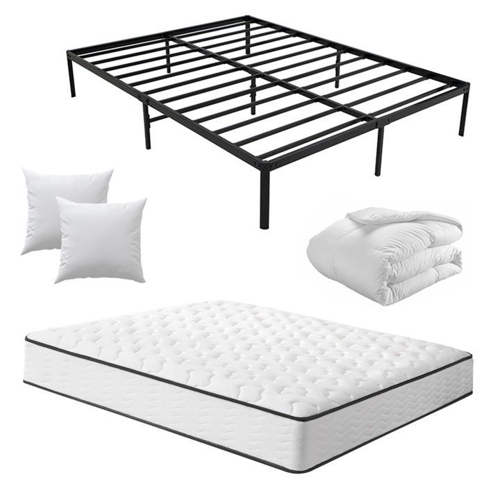 Frixovel Mattress Set 140x190, Bed, Duvet and 2 Pillows