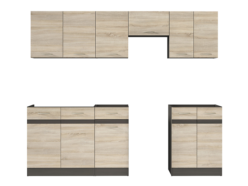 Komplet kuchenny Junona Line 230 cm dąb sonoma bez blatu