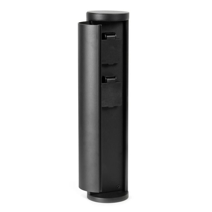 Wiltec Borne de jardin avec 2 Prises de courant – pour l’extérieur – en Aluminium – IP44 – Éclairage d’extérieur Pilier Potelet exté