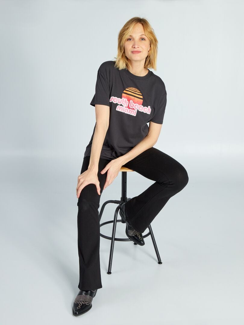 Verpleegkundig T-shirt met ronde hals - ZWART