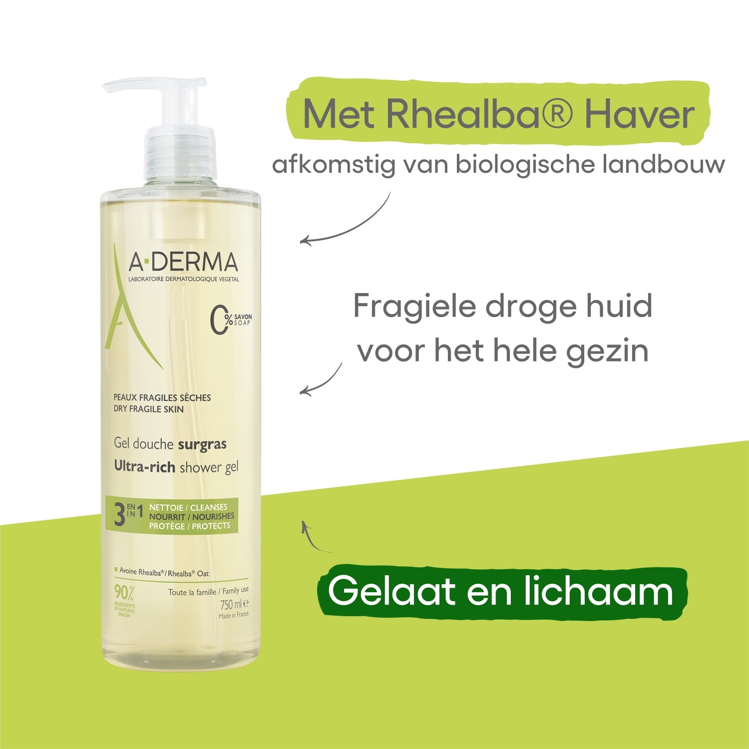 A-DERMA Ultra bogati gel za tuširanje - 500 ml