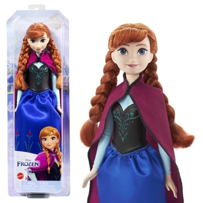 Boneca Anna de Frozen da Mattel Disney com roupa e acessórios HLW49