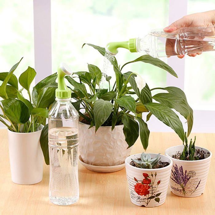 Juego de 4 piezas de tapones para botellas con rociador, regadera, hervidor, cabezal de ducha, herramientas de jardín, regaderas para botellas, etiqueta