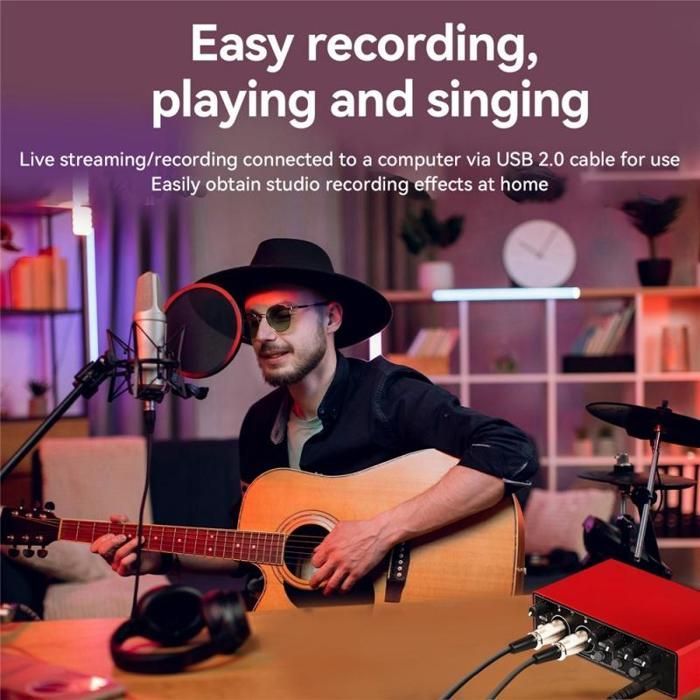 Tarjeta de sonido USB externa - XVX - T02 - Mezclador de audio - Transmisión en directo - Grabación de instrumentos