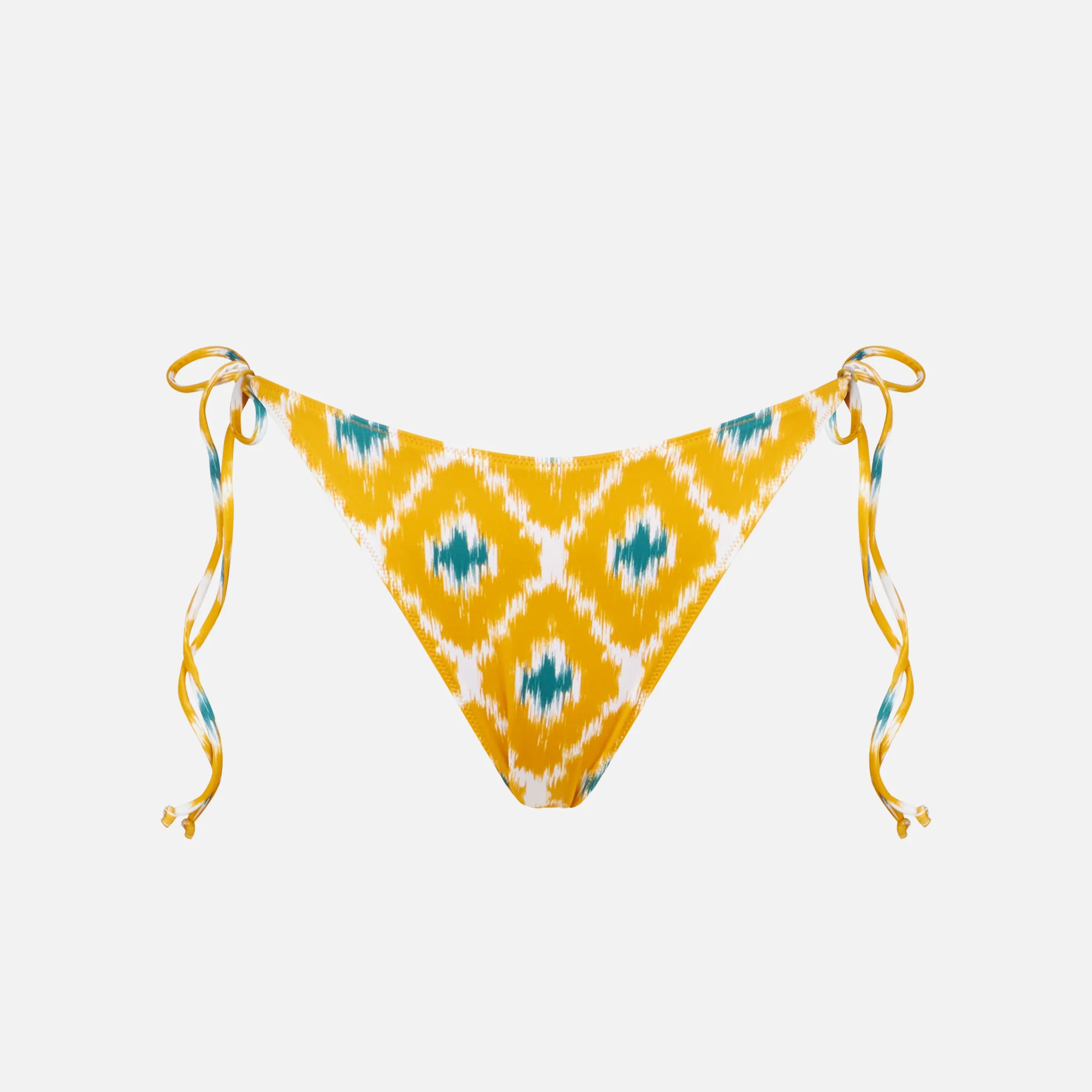 Dameszwembroekje met hoge taille en ikatprint