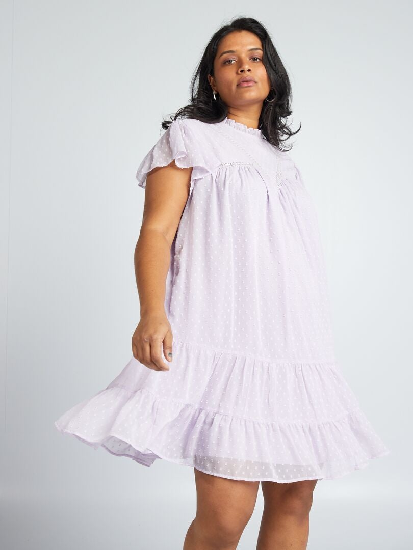Plumetis Voile Jurk - ROZE