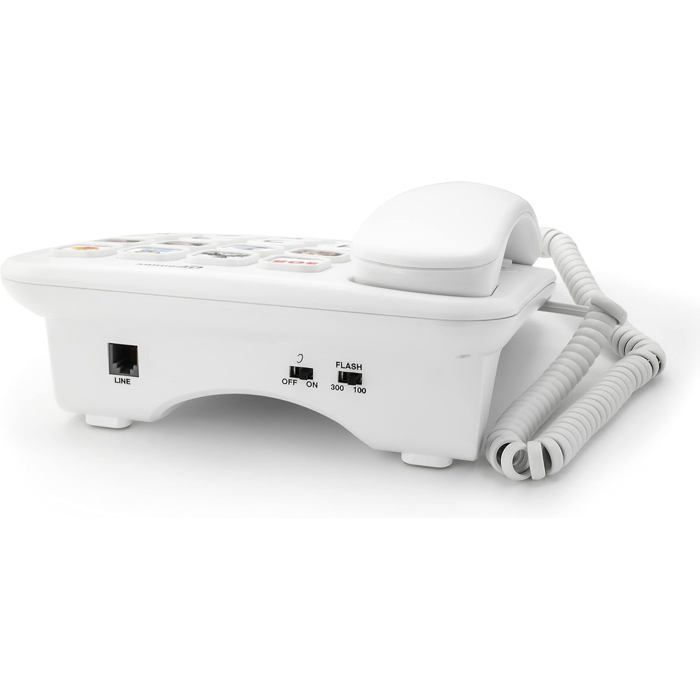 Geemarc PhotoPHONE 110 - Teléfono fijo amplificado con botones grandes, botones para fotos y altavoz para personas mayores