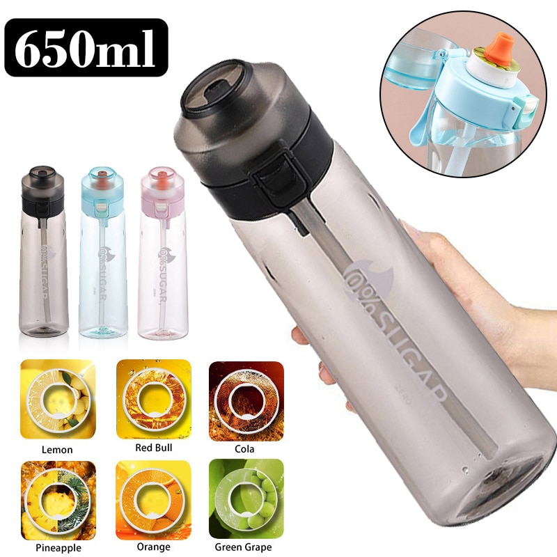Mug de sport aromatisé (1/2 pièce), gourde parfumée, mug tendance avec paille pour le sport et le fitness en extérieur.