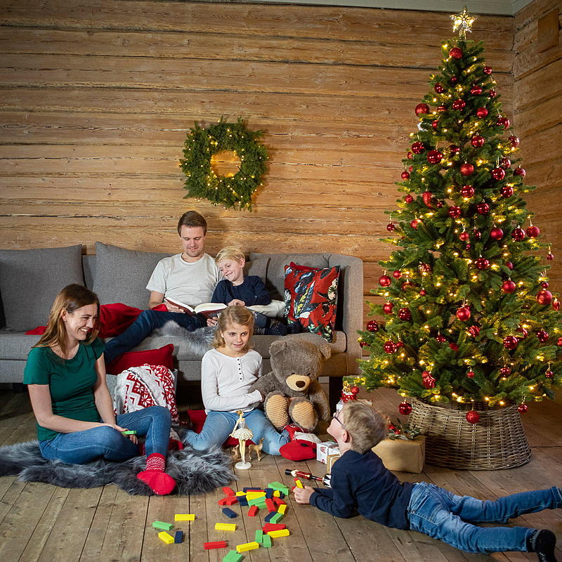 Árbol de Navidad exclusivo de Geilo para el hogar, 210 cm, 350 luces LED.