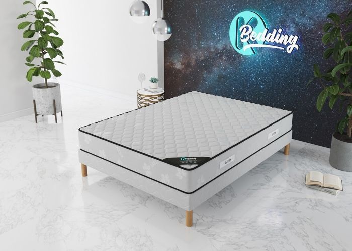 Base de cama + colchón MEDICALTEX 140x190 cm | Altura 20 cm | Espuma de poliuretano | 4 patas | Firmeza media