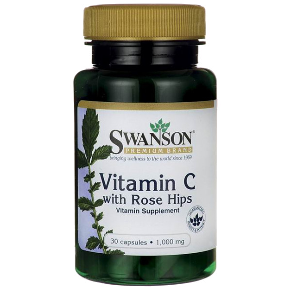 Swanson C vitamīns ar mežrozīšu papriku 1000 mg